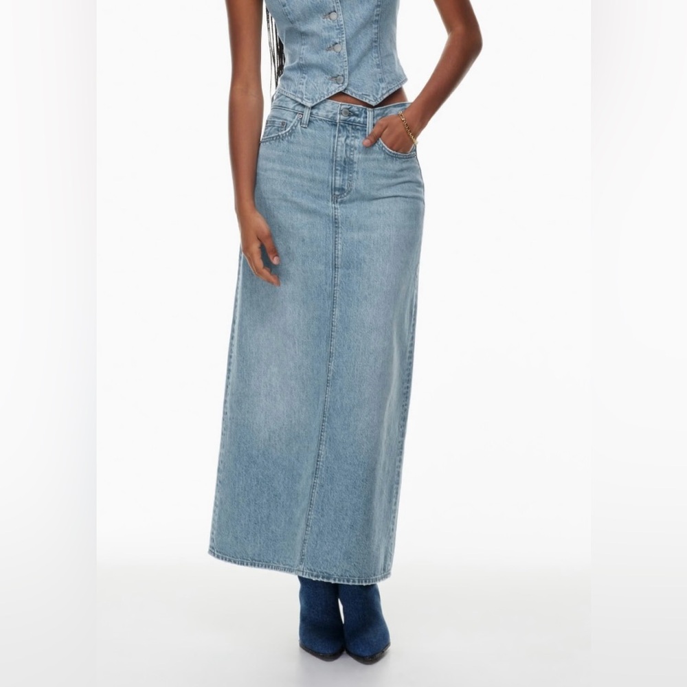 NWT - Aritzia Denim Maxi Skirt - Colour 7 yr Bleu Taboo - Size 24